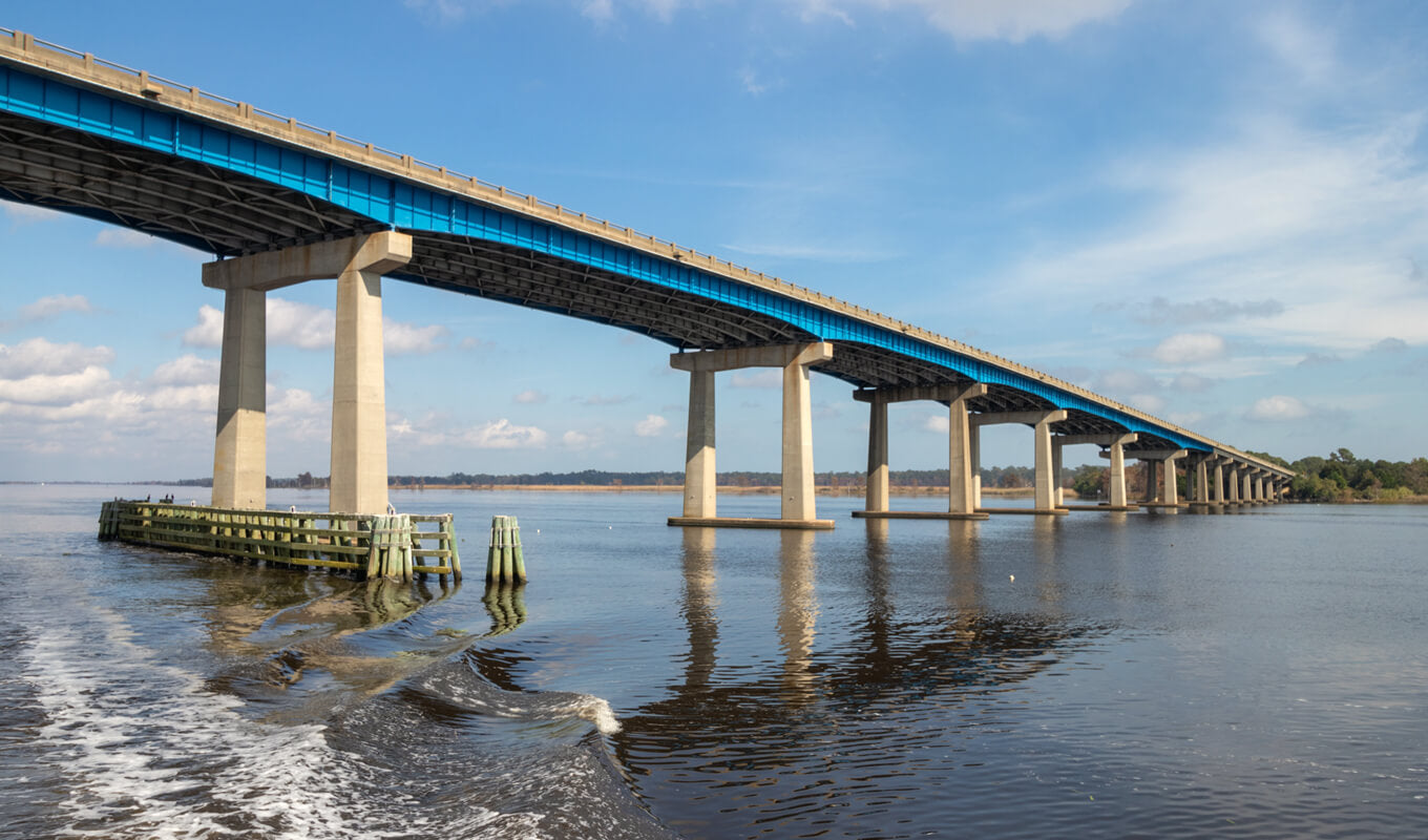 Bridge over the Waccamaw river, South Carolina