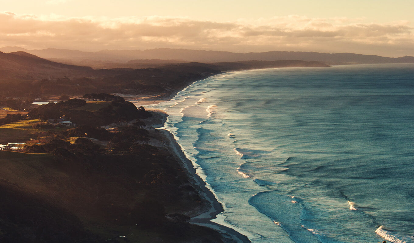 Aerial view of Leigh, Coastal Town, New Zealand