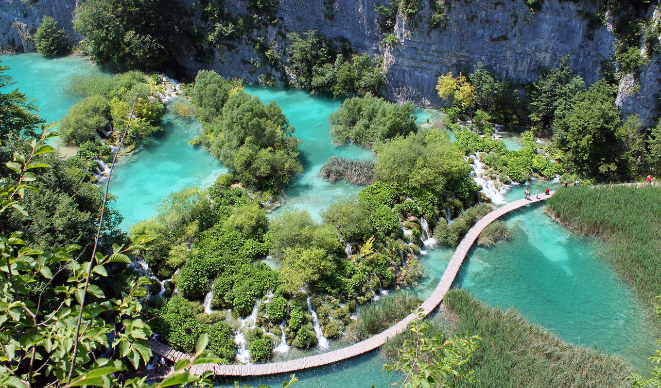 Aerial view of Plitvice Lakes National Park, Croatia