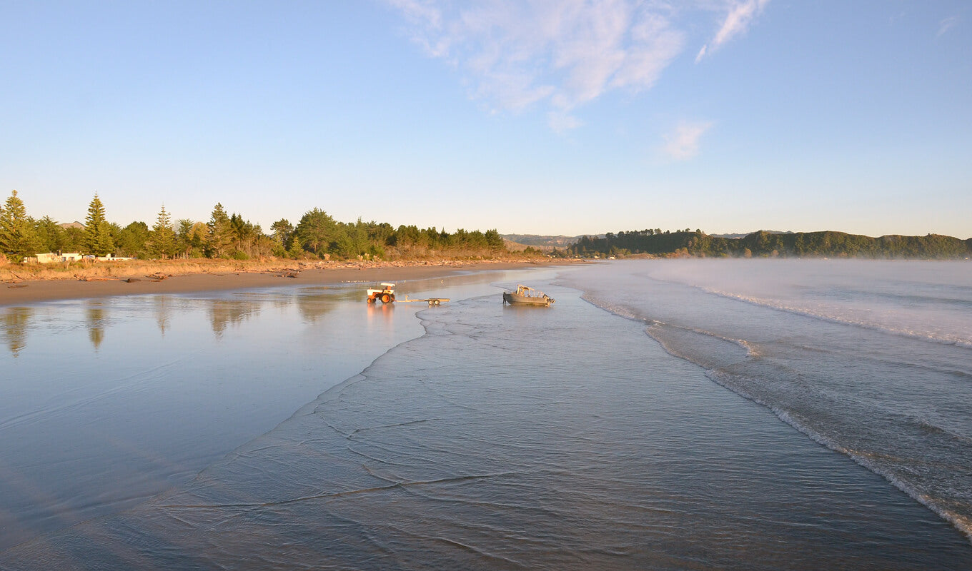 Sandy beach of Gisborne, New Zealand