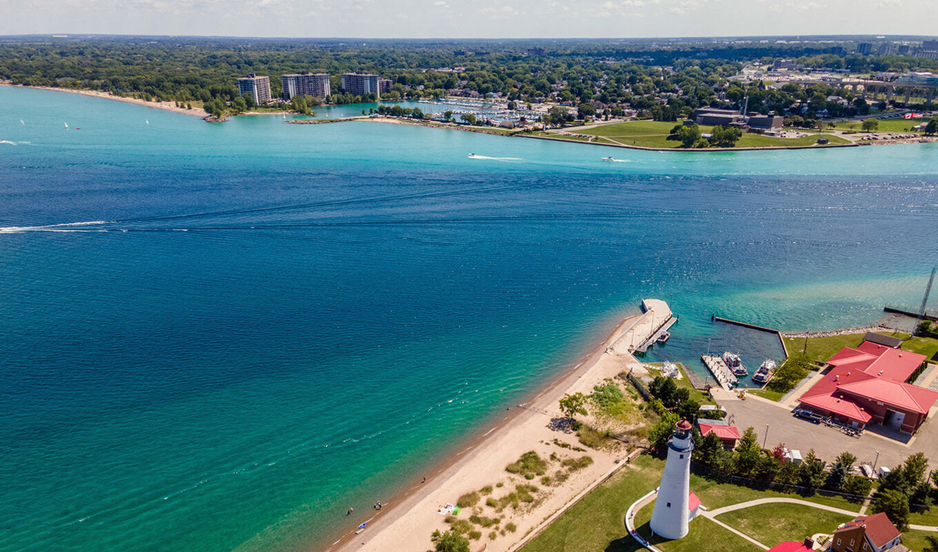Aerial view of Lake saint clair