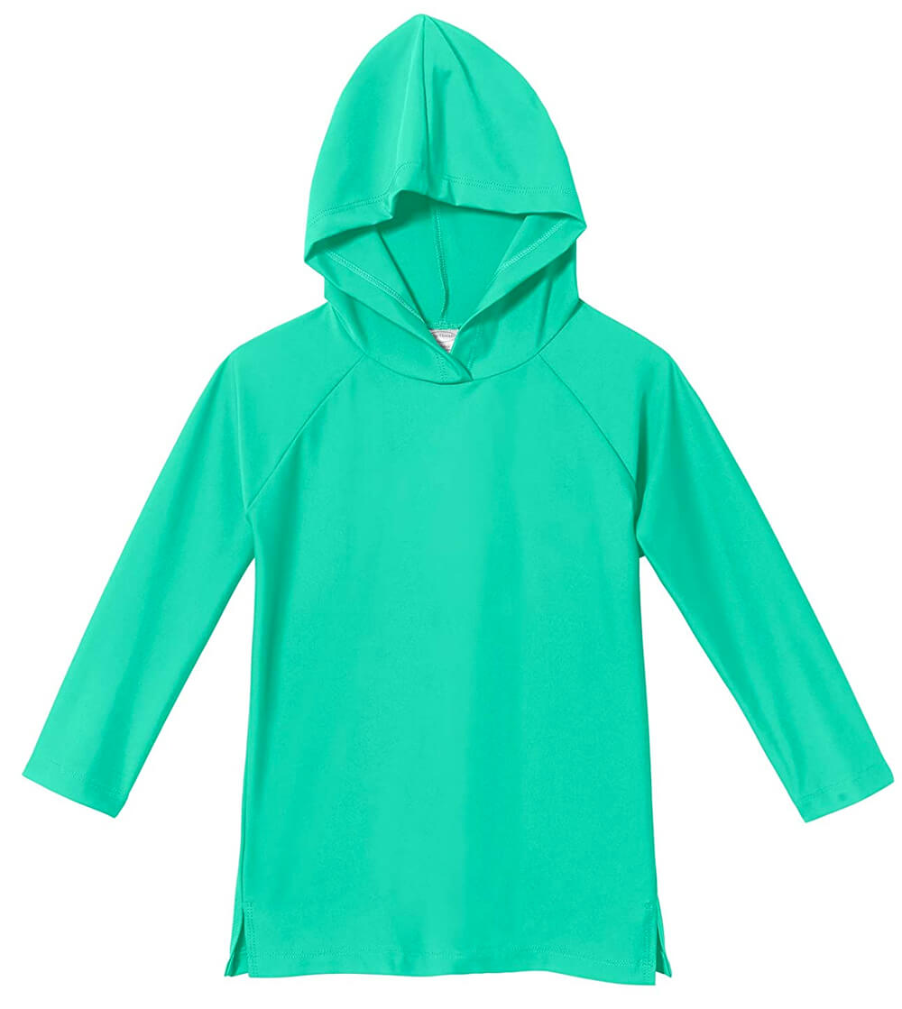 Green elf city threads boys and girls hood rash guard