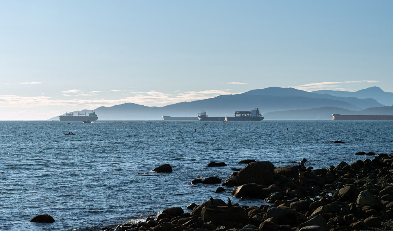 stand up paddle boarding in English Bay, Vancouver