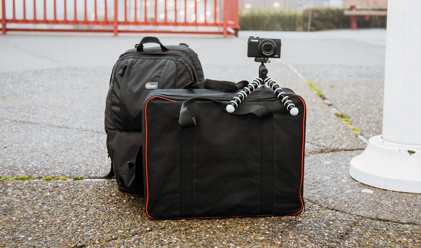 Kayaks on a backpack