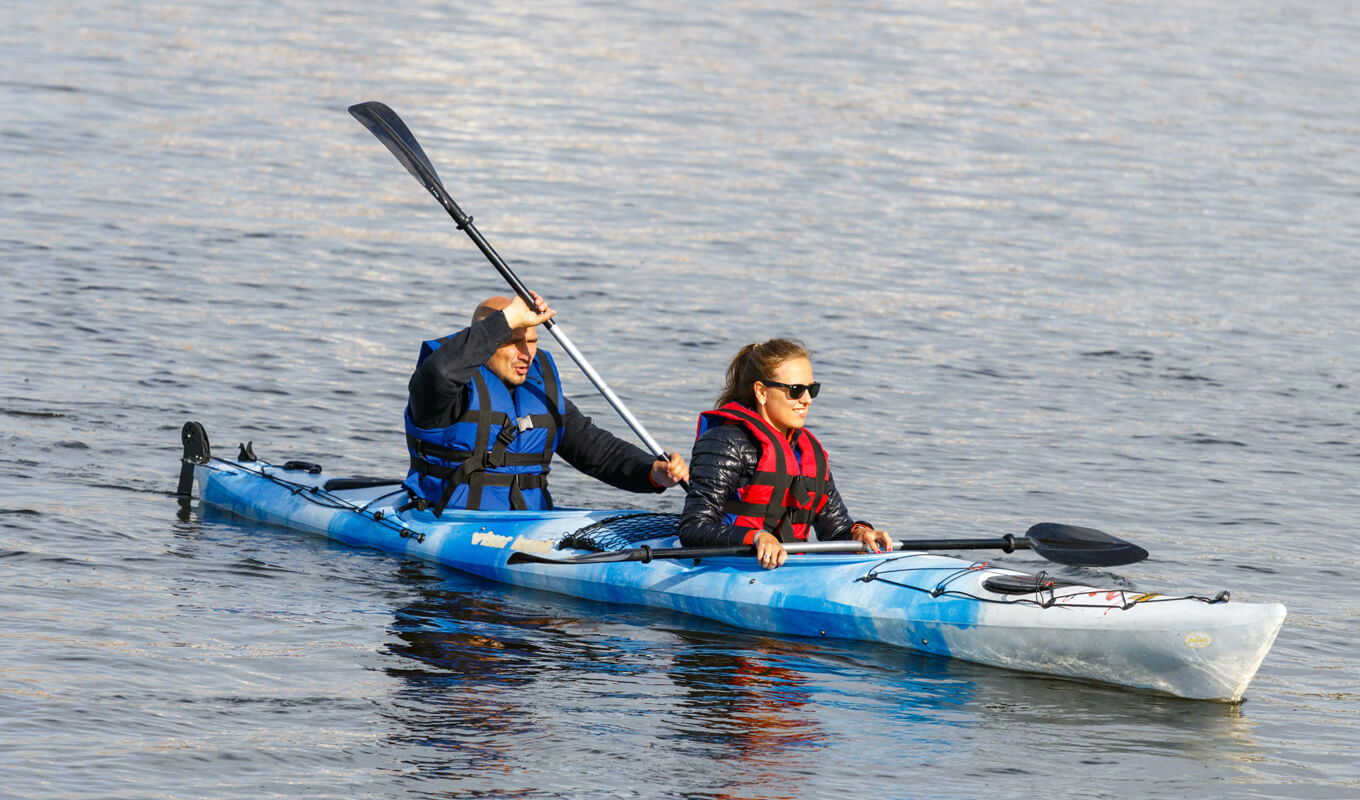 Blue tandem kayak