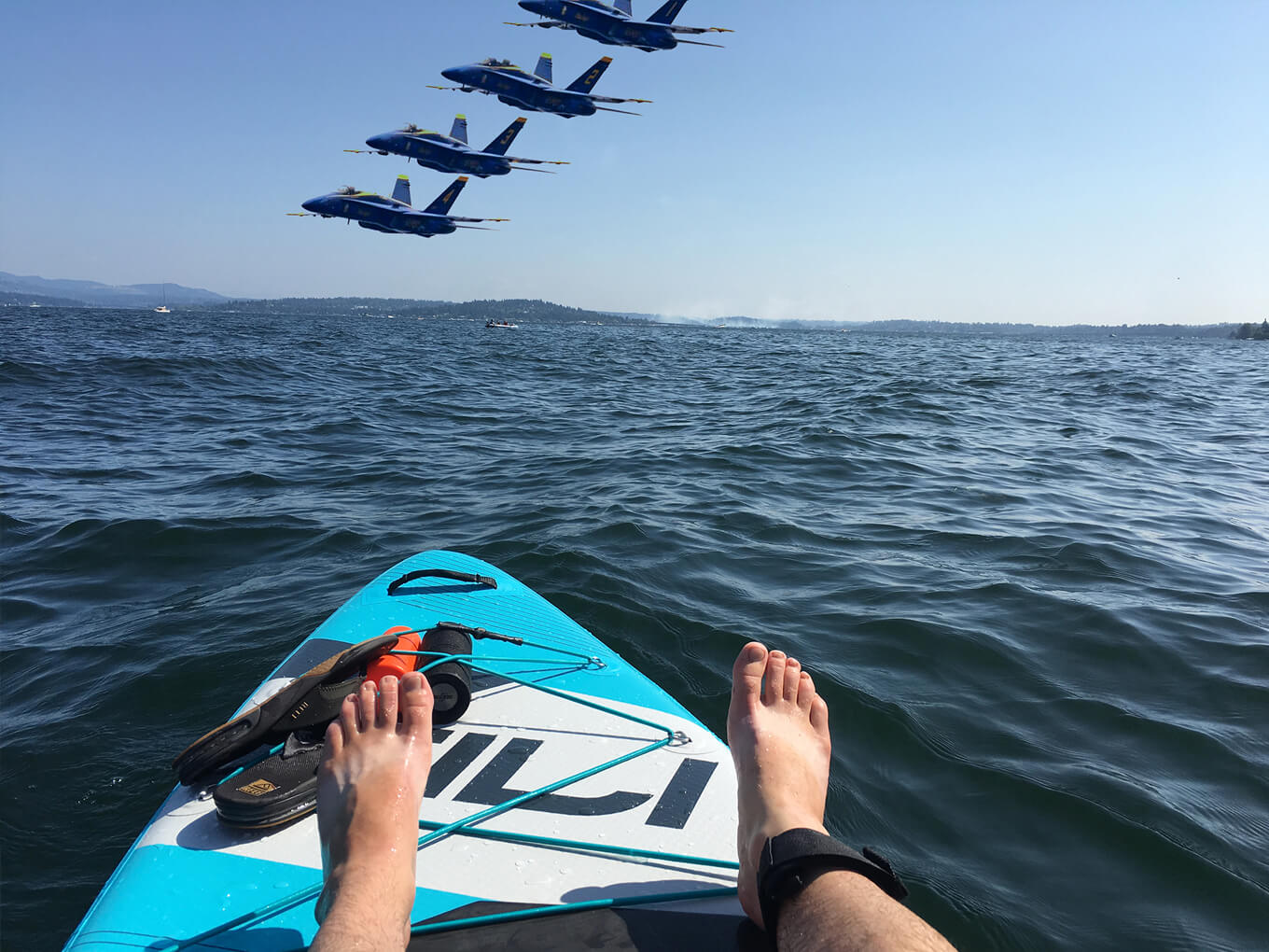 Paddle boarding with the Blue Angels