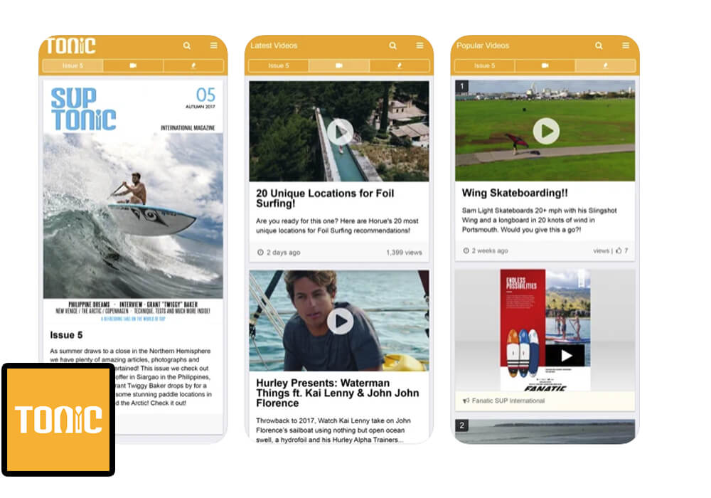 Tonic Mag App for SUP