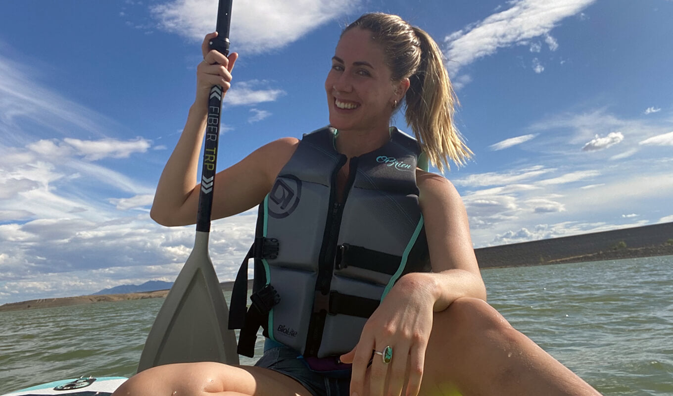 Woman wearing a life jacket