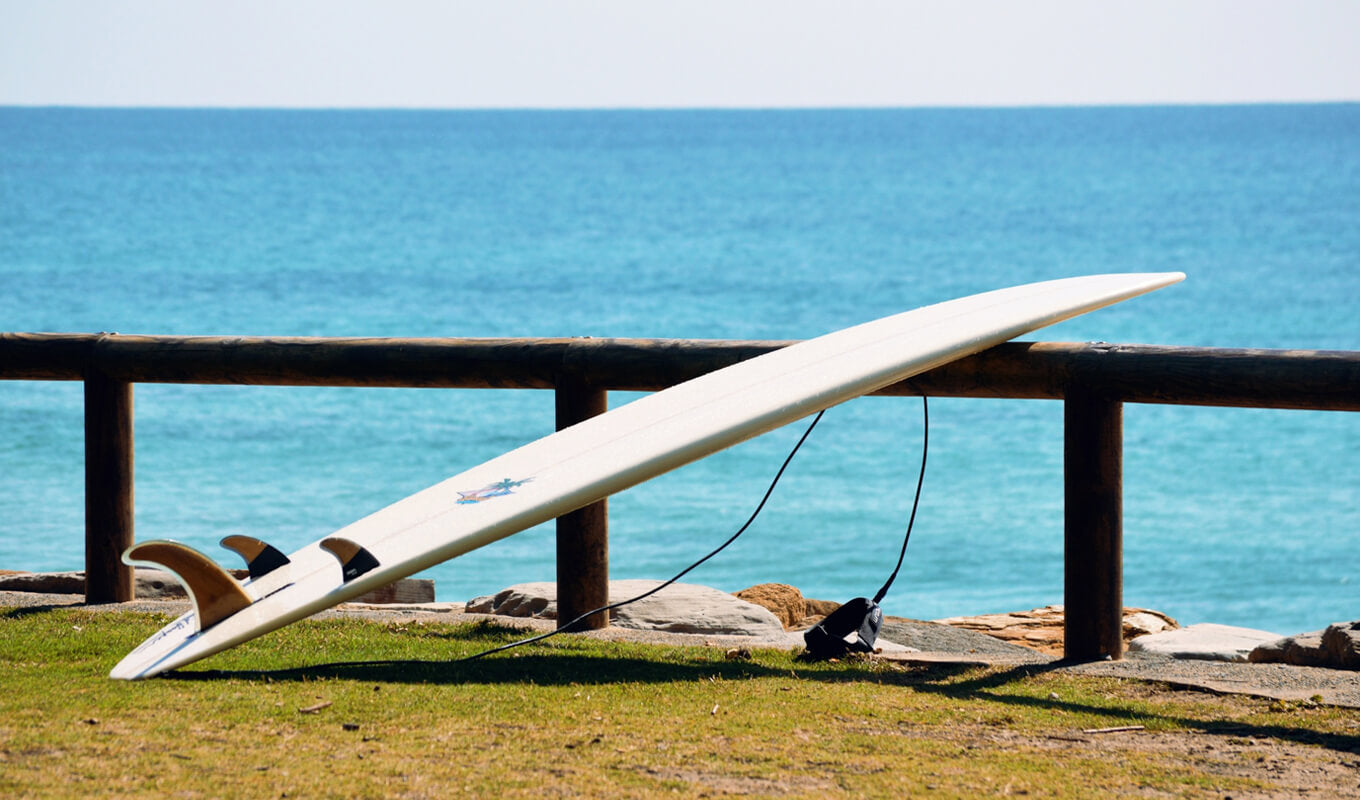 Surfboard under the sun