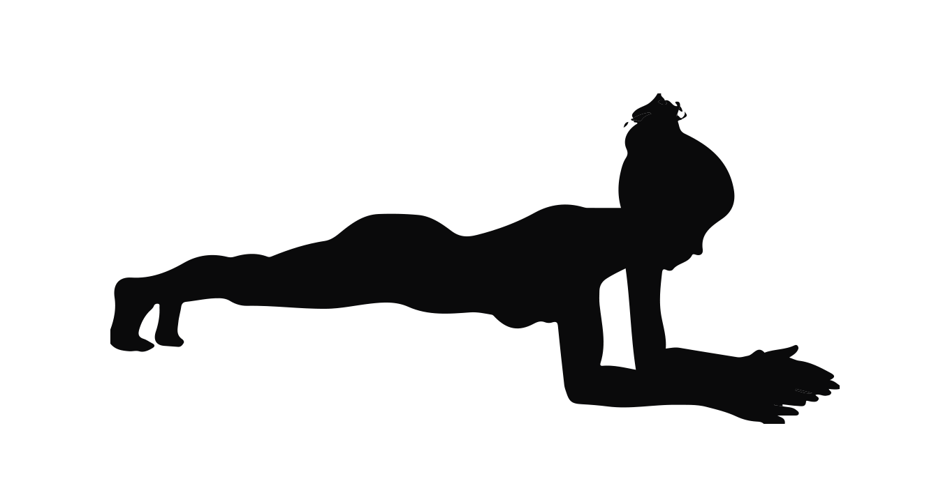 Plank Yoga Pose on a Paddle Board